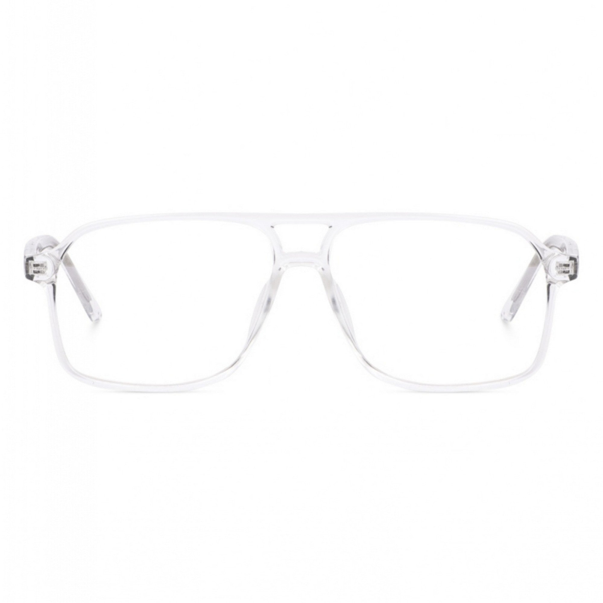 Dervin Unisex Trendy Lightweight Square Transparent Optical Frame (Medium) (ONLY Frame with demo lenses)