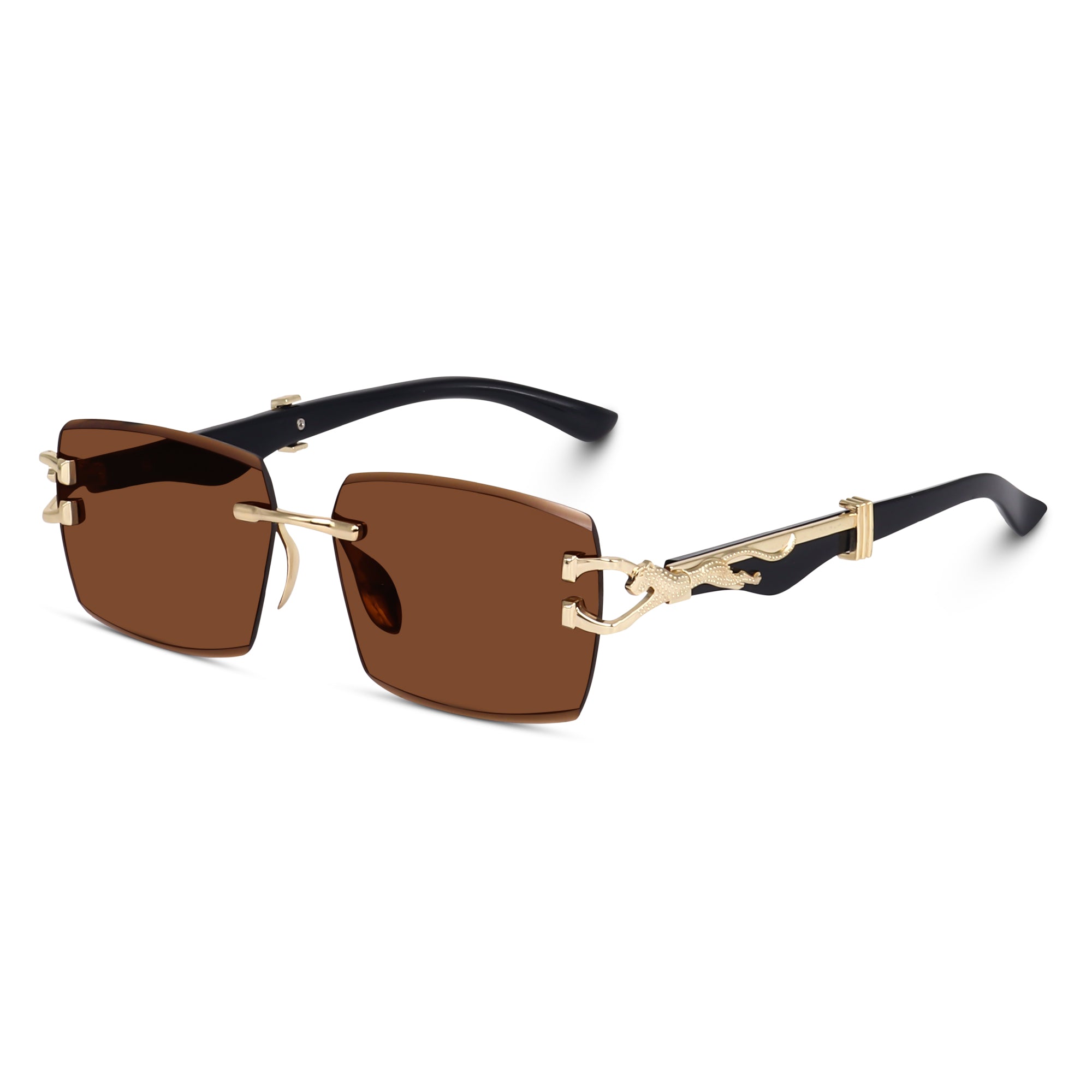 Dervin UV Protected Rectangular Rimless Sunglasses for Men and Women