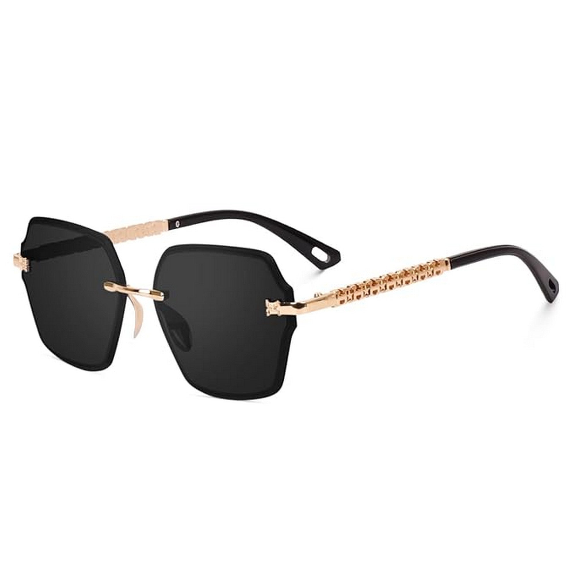 Dervin UV Protected Designer Rimless Oversized Sunglasses for Women