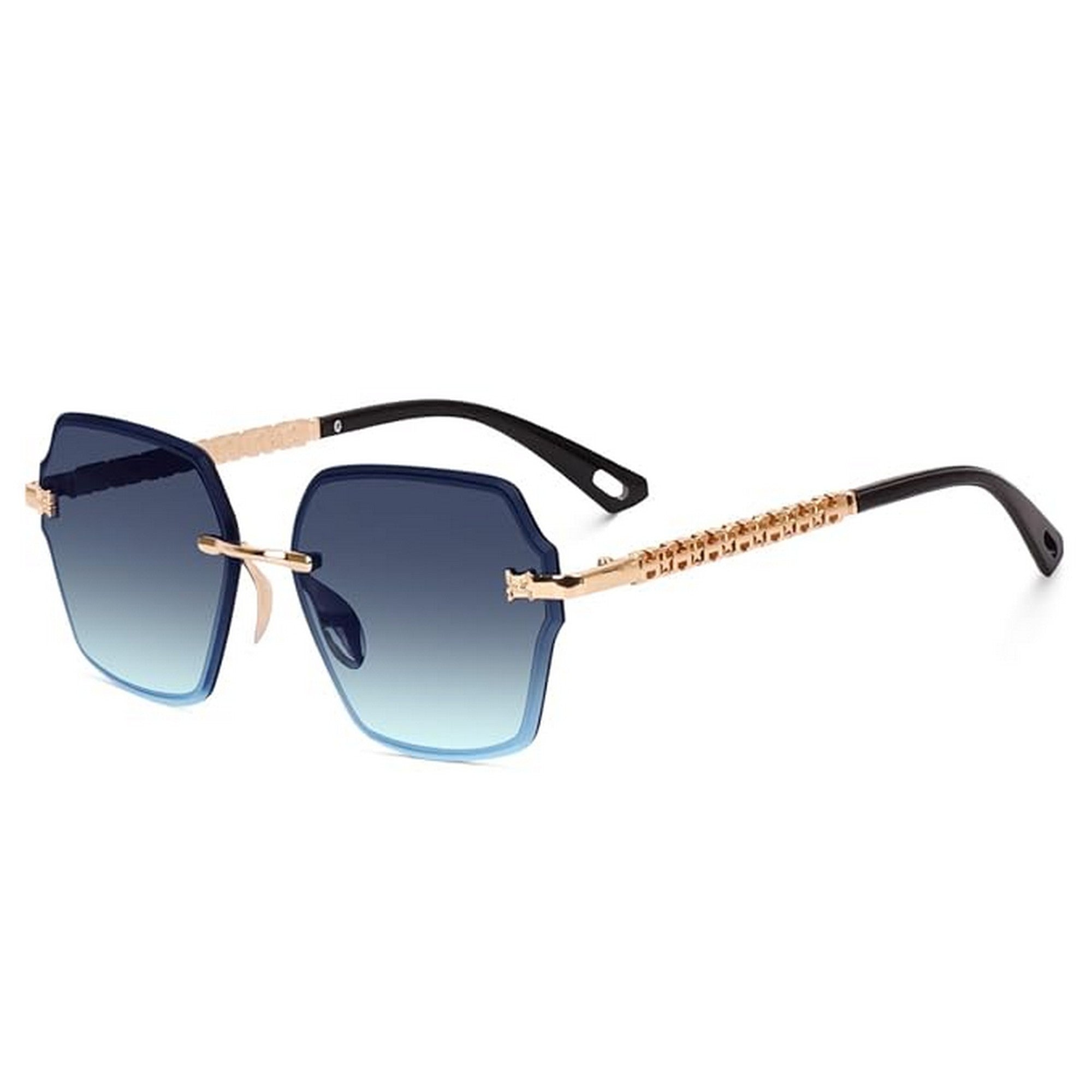 Dervin UV Protected Designer Rimless Oversized Sunglasses for Women
