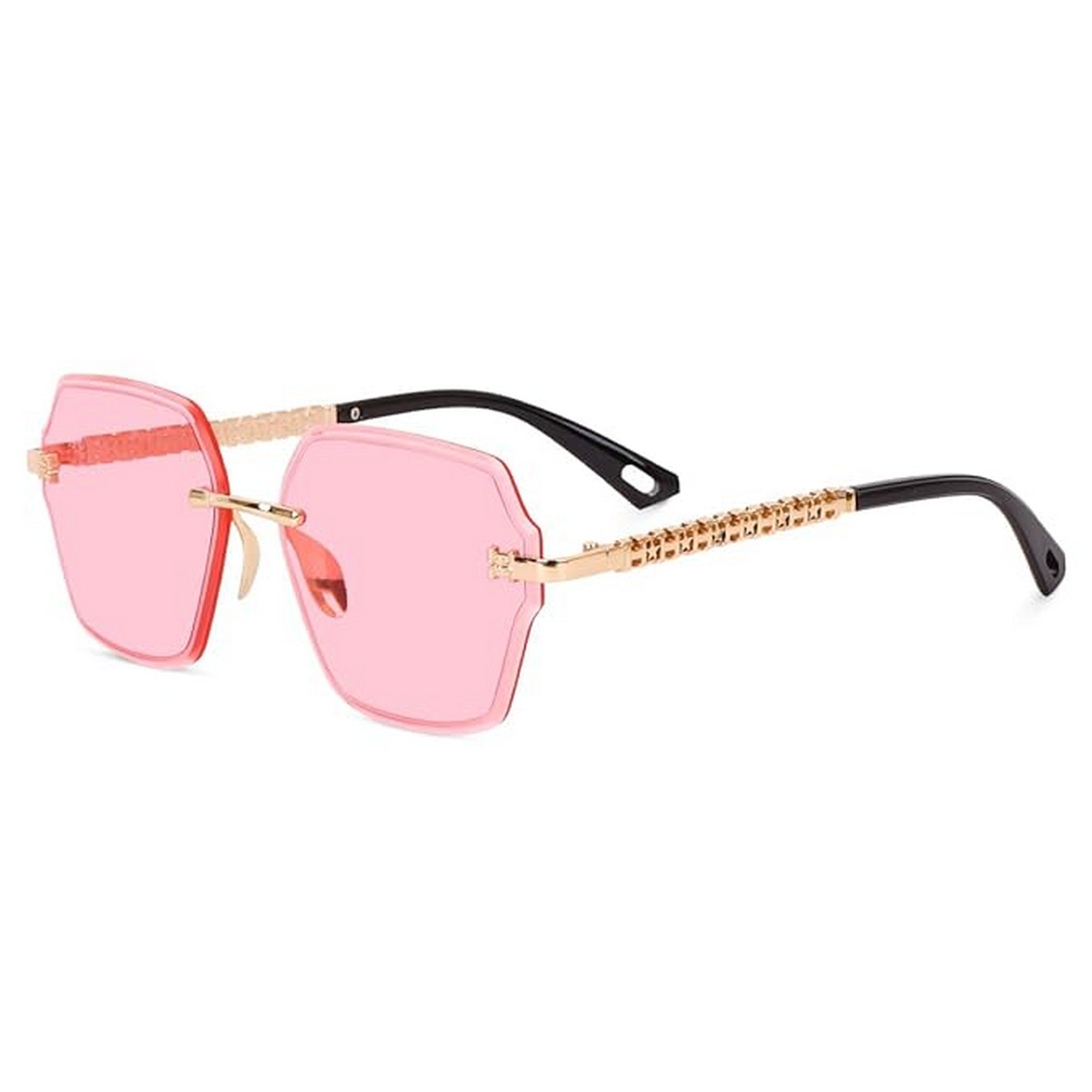 Dervin UV Protected Designer Rimless Oversized Sunglasses for Women