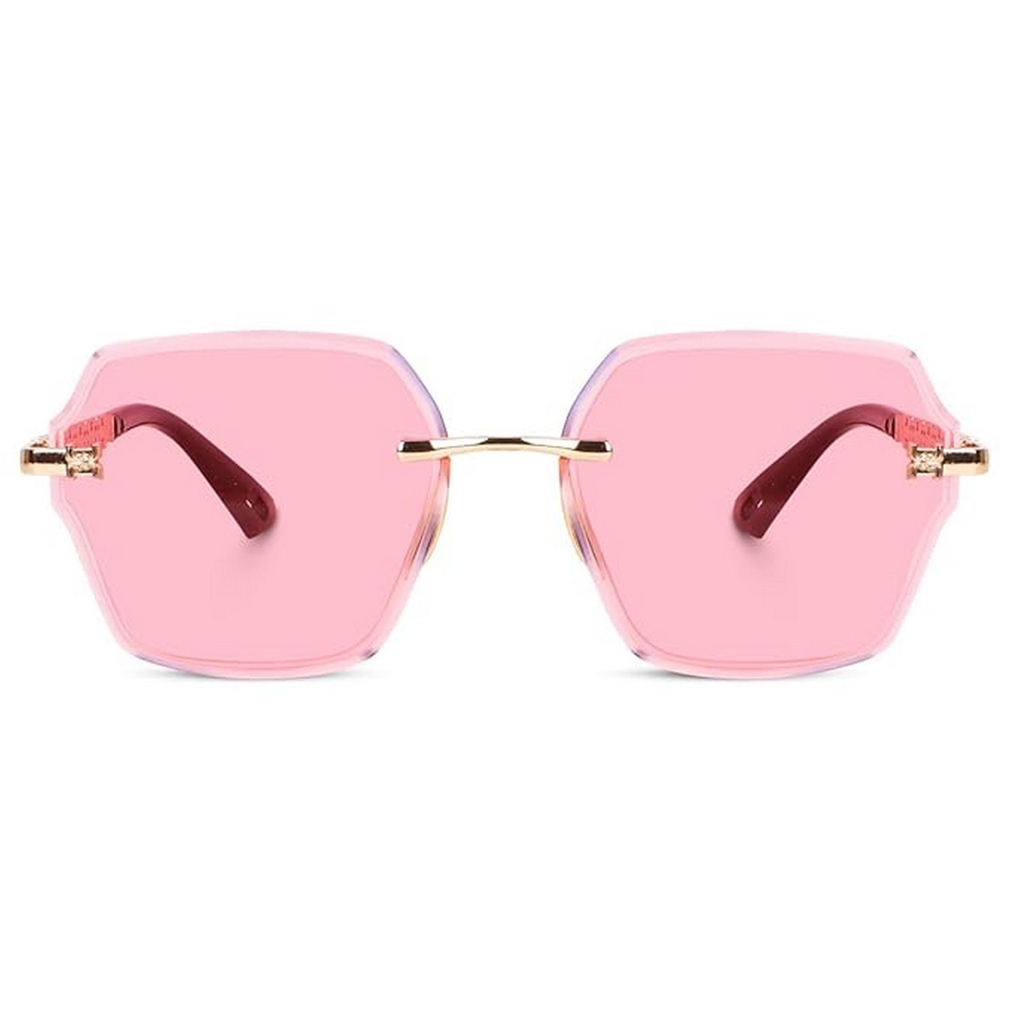 Dervin UV Protected Designer Rimless Oversized Sunglasses for Women