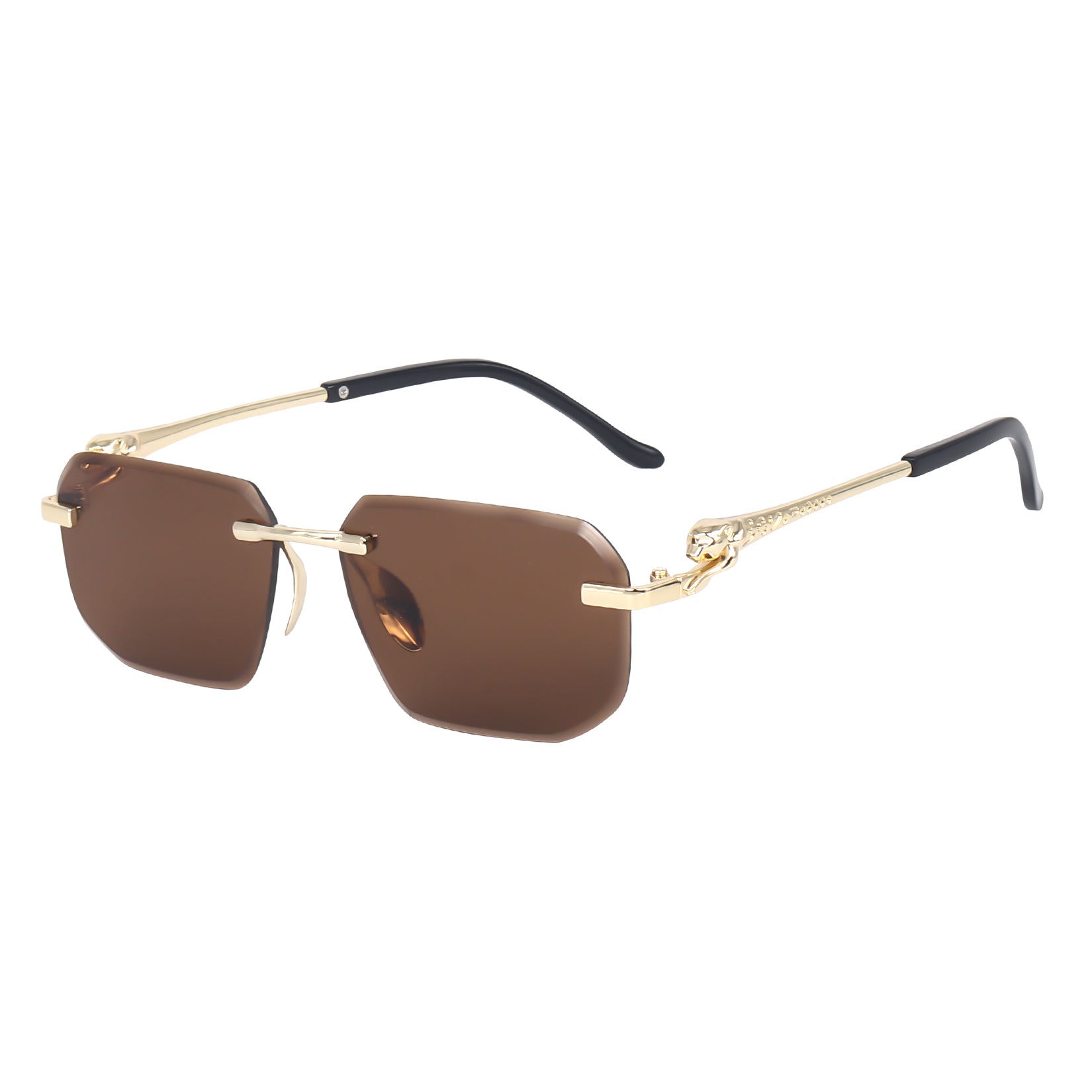 Dervin Rimless Rectanglular Sunglasses For Men and Women | Unisex Frameless Sun Glasses Shades
