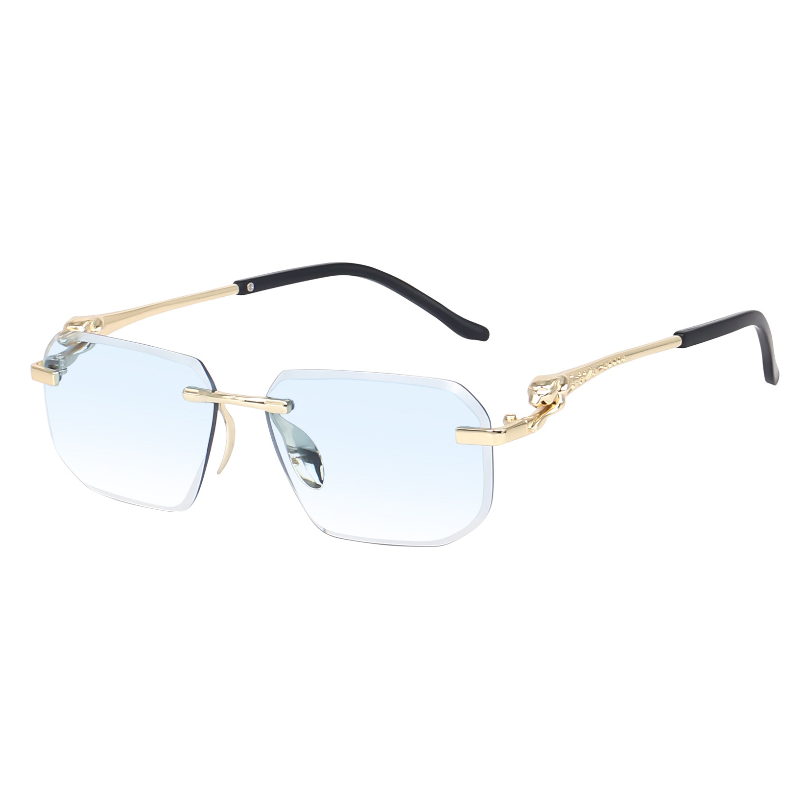 Dervin Rimless Rectanglular Sunglasses For Men and Women | Unisex Frameless Sun Glasses Shades