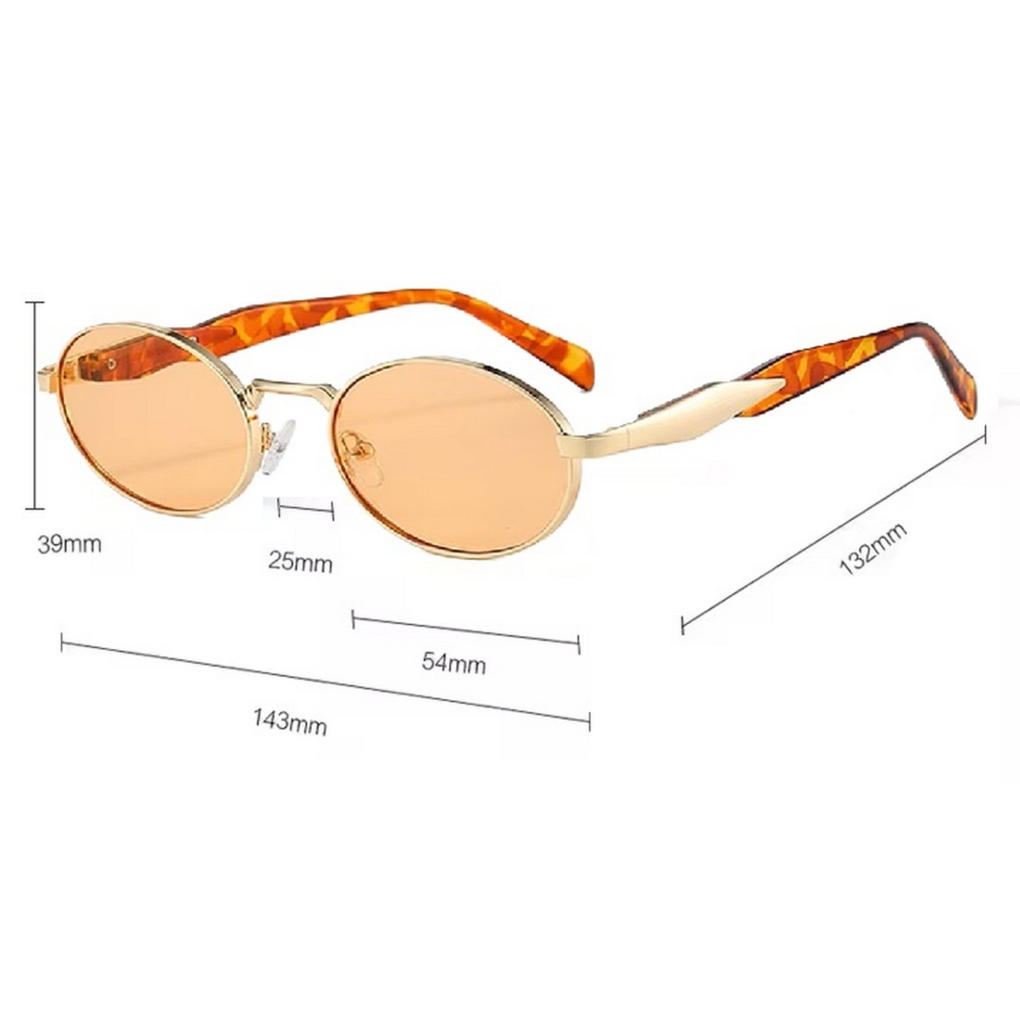 Dervin Retro Oval Sunglasses for Men & Women | Metal Frame | UV400 Protection | Durable, Stylish & Trending Shades