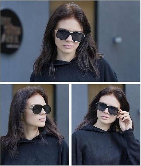 Dervin UV Protected Polarized Square Sunglasses for Men and Women