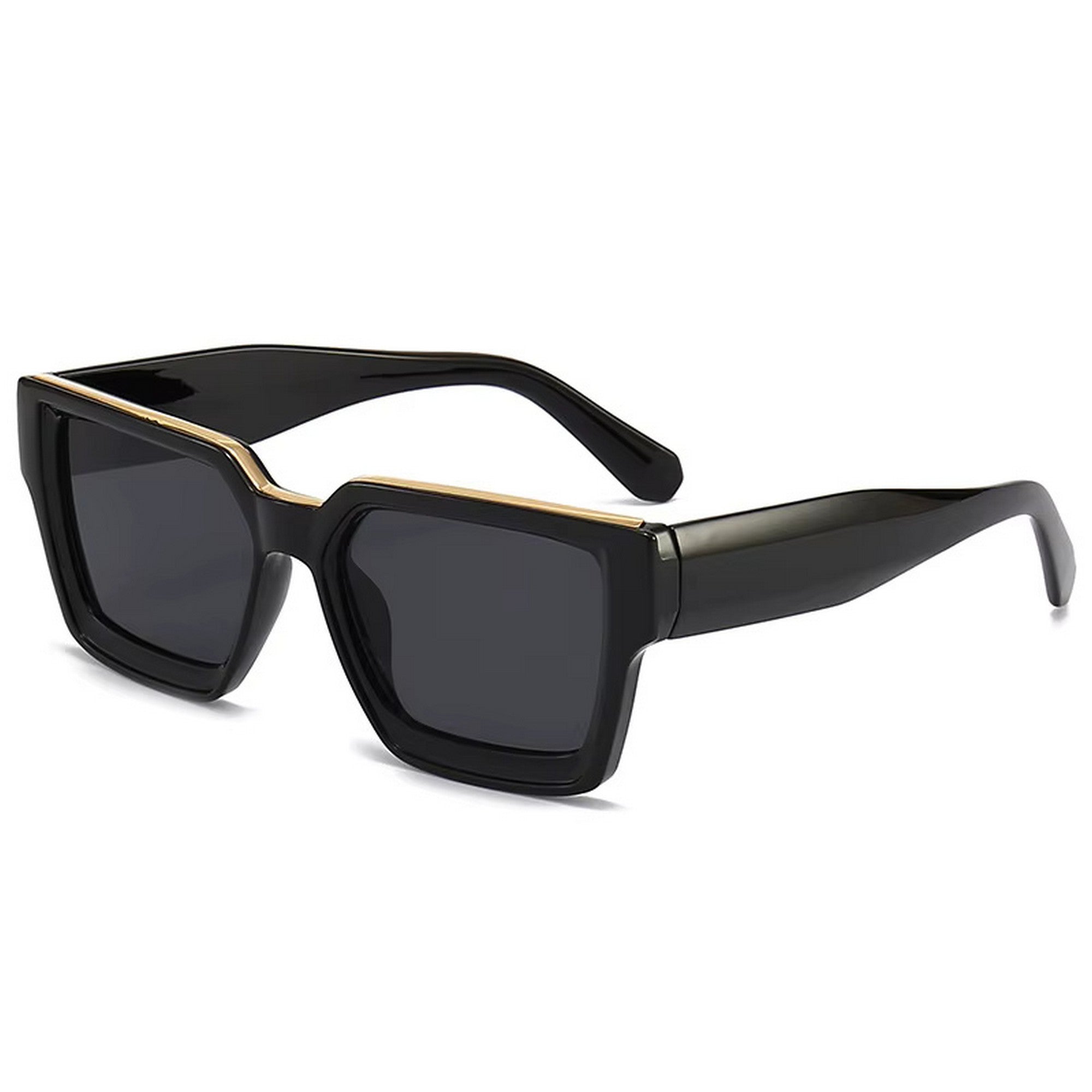 Dervin UV Protected Square Sunglasses for Men and Women (Black)