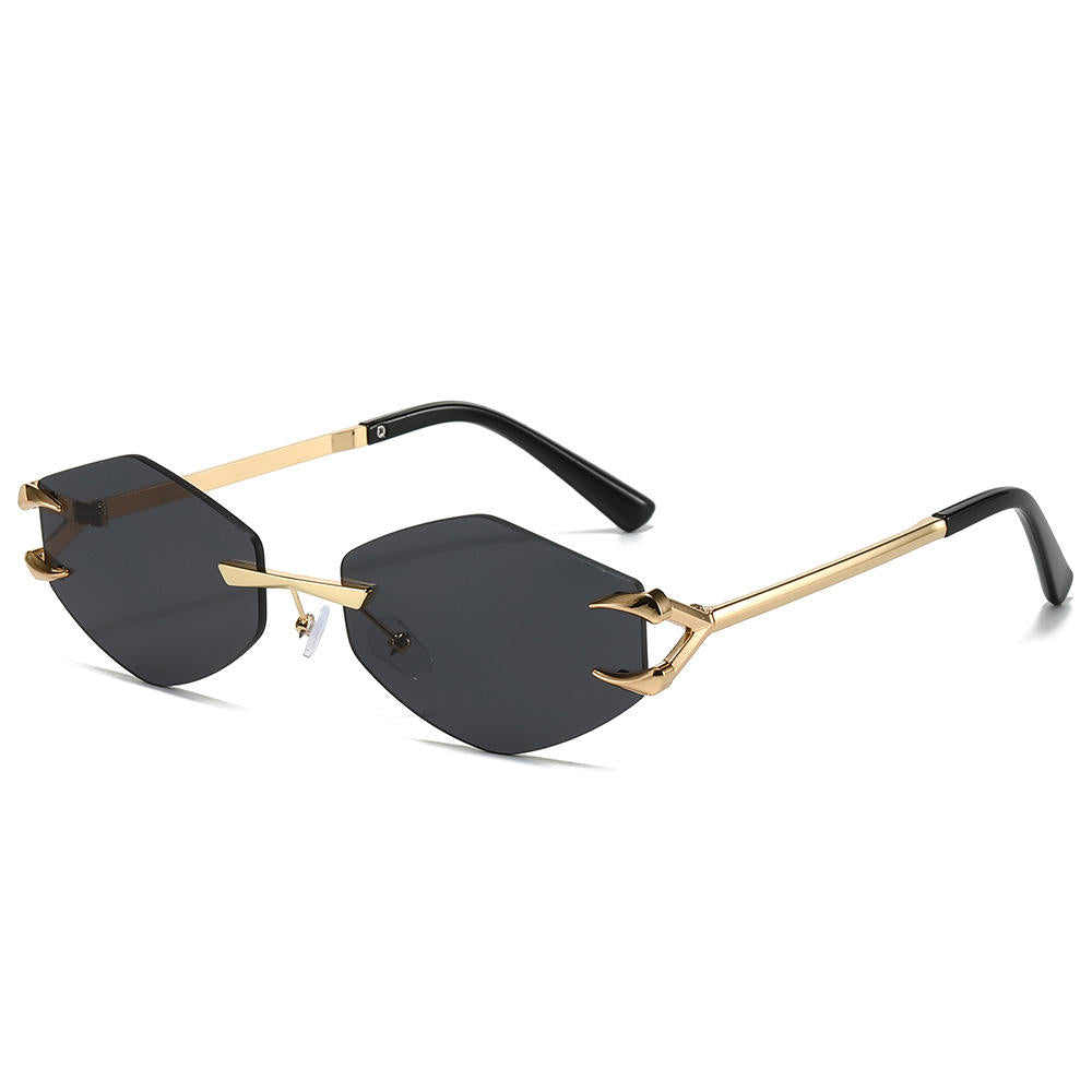 Dervin UV Protected Retro Oval Rimless Sunglasses for Men and Women