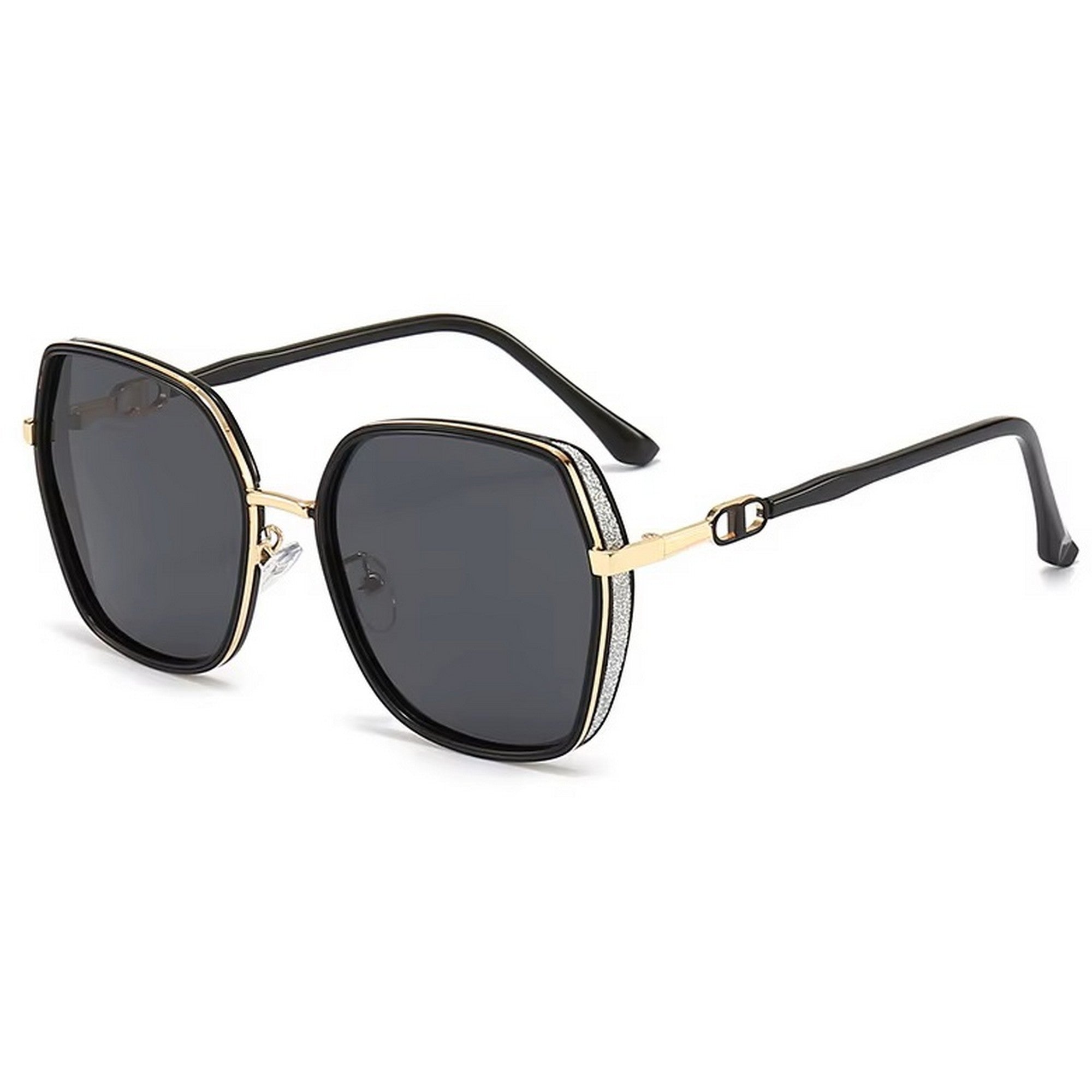 Dervin UV Protected Oversized Sunglasses for Women (Black)
