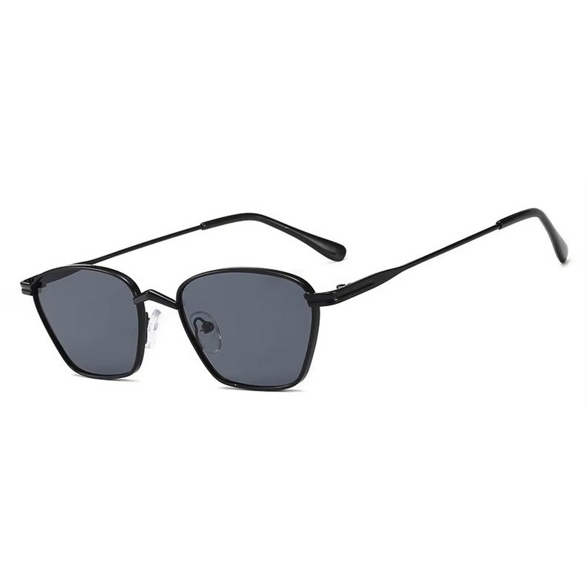 Dervin UV Protected Square Party Sunglasses for Men and Women (Silver-Black)