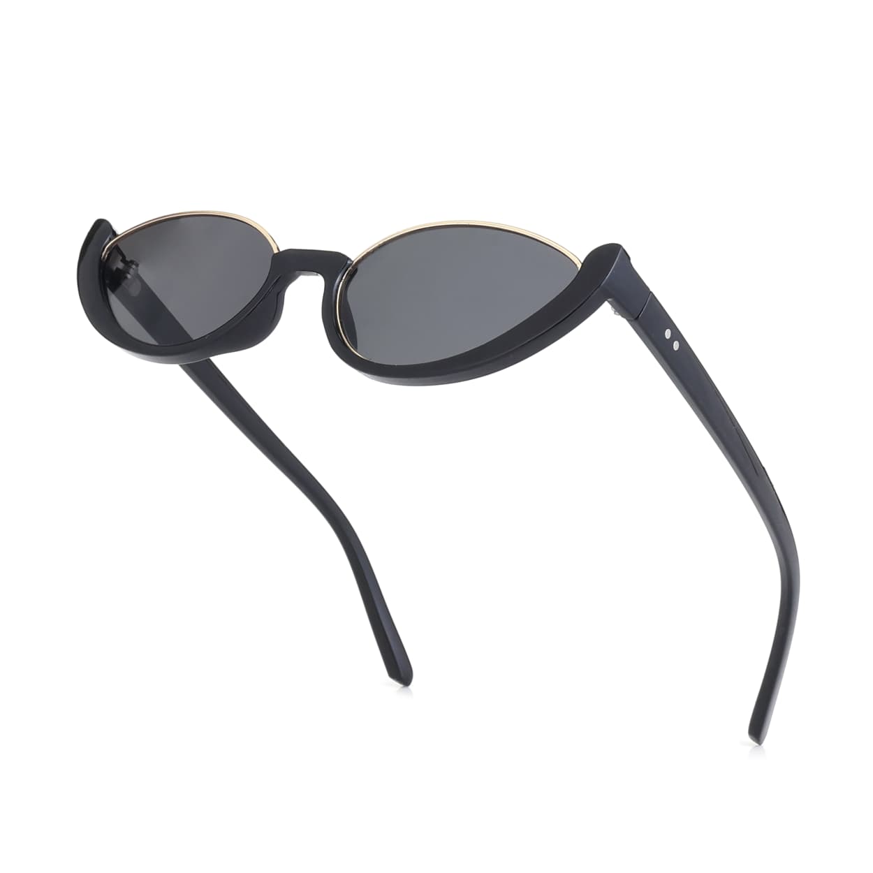 Dervin UV Protected Cat-Eye Half Frame Sunglasses for Women, Beach Travel Outdoor Sunblock for Ladies