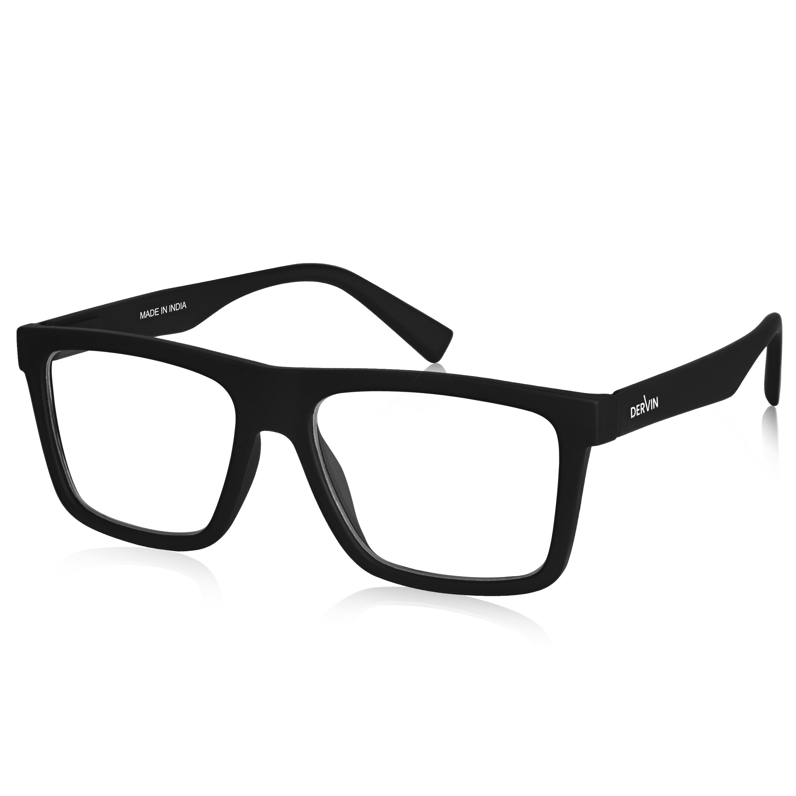 Dervin Blue Light Blocking Eyeglasses for Men & Women | Zero Power, Anti-Glare, Rectangular Frame, UV Protection | Blue Cut Glasses for Computer/Tablet/Laptop/Mobile
