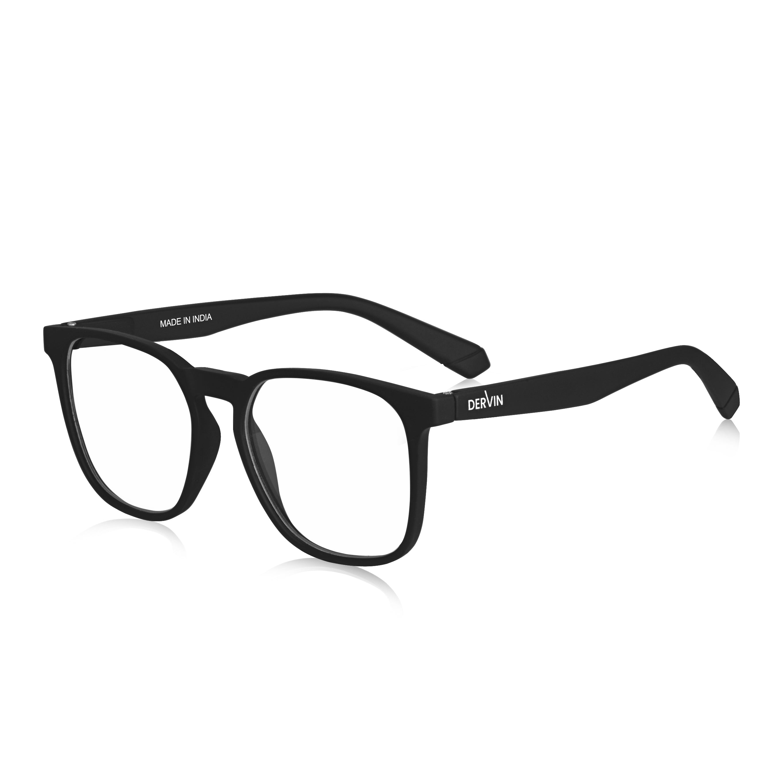 Dervin Blue Light Blocking Eyeglasses for Men & Women | Zero Power, Anti-Glare, Square Frame, UV Protection | Blue Cut Glasses for Computer/Tablet/Laptop/Mobile