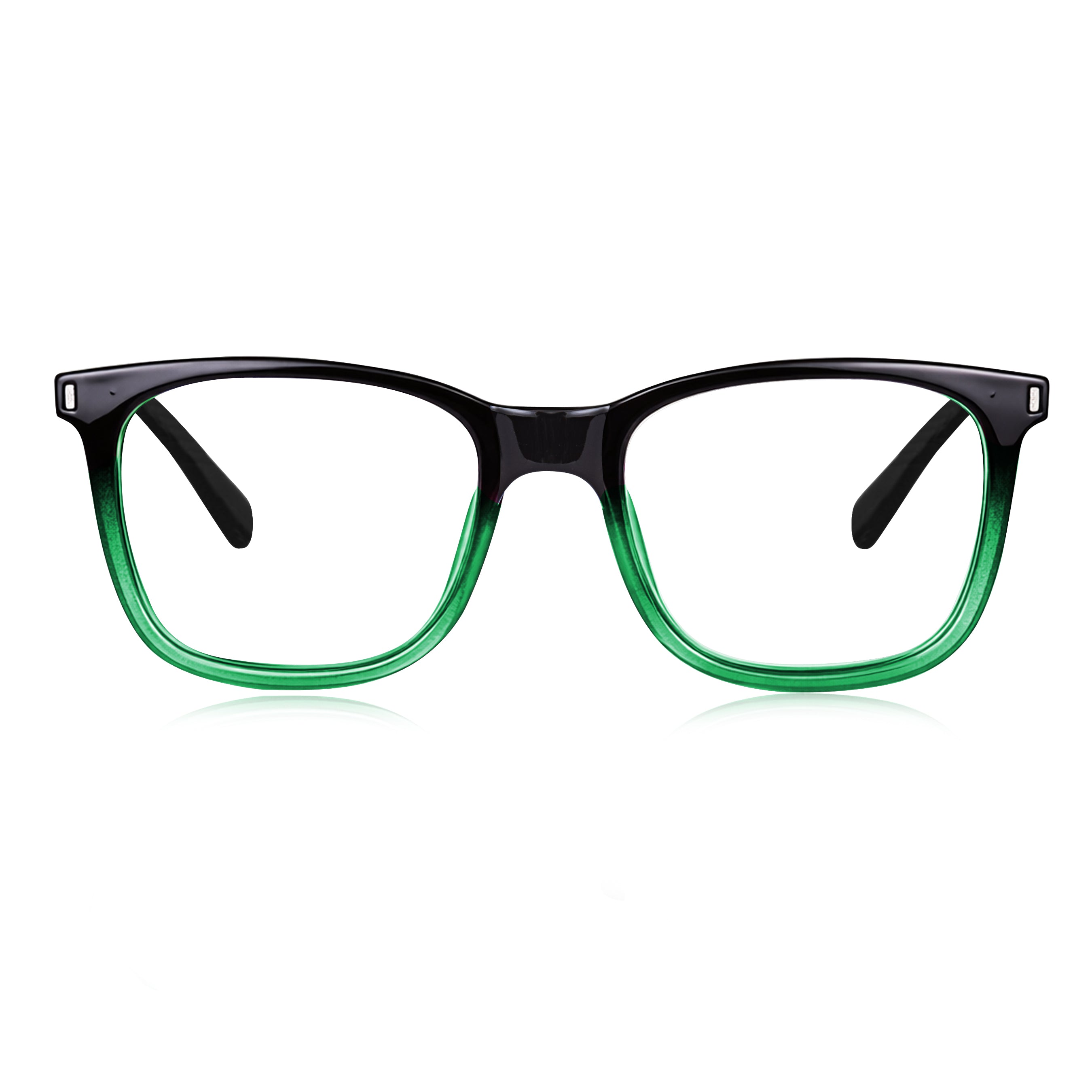 Dervin Blue Light Blocking Eyeglasses for Men & Women | Zero Power, Anti-Glare, Retro Square Frame, UV Protection | Blue Cut Glasses for Computer/Tablet/Laptop/Mobile (Black-Clear)