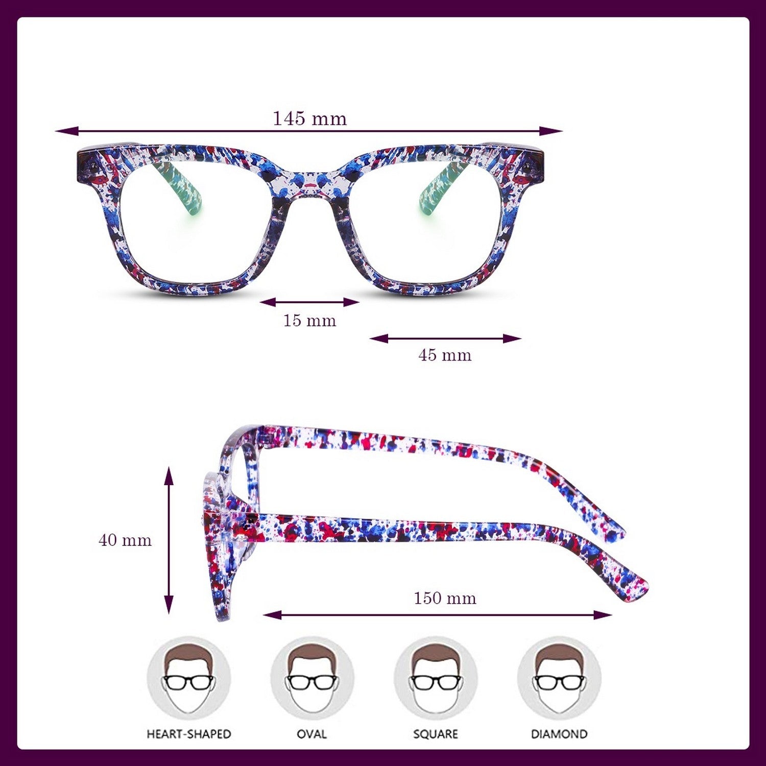 Dervin Blue Light Blocking Computer Glasses Gaming Filter Transparent Square Eyeglasses for Eye Protection Men and Women, Tablet/Laptop/Mobile/TV, Anti-blue & Anti eyestrain - Dervin