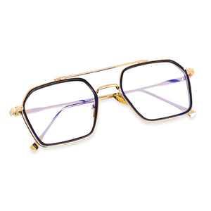 Dervin Blue Light Blocking Glasses Gaming Filter Transparent Hexagon Eyeglasses for Eye Protection Men Women, Computer/Tablet/Laptop/Mobile/TV, Anti-blue & Anti eyestrain - Dervin