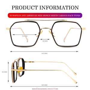 Dervin Blue Light Blocking Glasses Gaming Filter Transparent Hexagon Eyeglasses for Eye Protection Men Women, Computer/Tablet/Laptop/Mobile/TV, Anti-blue & Anti eyestrain - Dervin