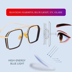 Dervin Blue Light Blocking Glasses Gaming Filter Transparent Hexagon Eyeglasses for Eye Protection Men Women, Computer/Tablet/Laptop/Mobile/TV, Anti-blue & Anti eyestrain - Dervin