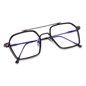 Dervin Blue Light Blocking Glasses Gaming Filter Transparent Hexagon Eyeglasses for Eye Protection Men Women, Computer/Tablet/Laptop/Mobile/TV, Anti-blue & Anti eyestrain - Dervin