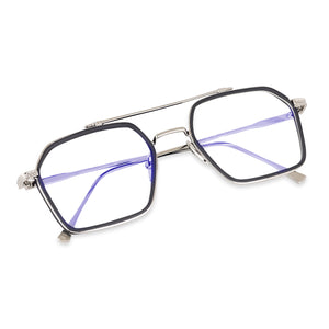 Dervin Blue Light Blocking Glasses Gaming Filter Transparent Hexagon Eyeglasses for Eye Protection Men Women, Computer/Tablet/Laptop/Mobile/TV, Anti-blue & Anti eyestrain - Dervin