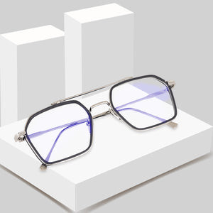 Dervin Blue Light Blocking Glasses Gaming Filter Transparent Hexagon Eyeglasses for Eye Protection Men Women, Computer/Tablet/Laptop/Mobile/TV, Anti-blue & Anti eyestrain - Dervin