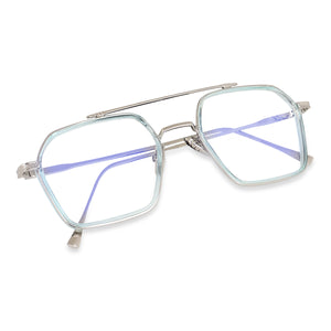 Dervin Blue Light Blocking Glasses Gaming Filter Transparent Hexagon Eyeglasses for Eye Protection Men Women, Computer/Tablet/Laptop/Mobile/TV, Anti-blue & Anti eyestrain - Dervin