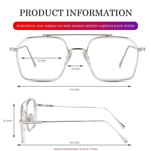 Dervin Blue Light Blocking Glasses Gaming Filter Transparent Hexagon Eyeglasses for Eye Protection Men Women, Computer/Tablet/Laptop/Mobile/TV, Anti-blue & Anti eyestrain - Dervin