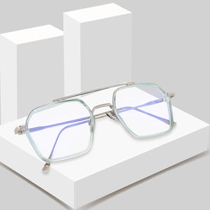 Dervin Blue Light Blocking Glasses Gaming Filter Transparent Hexagon Eyeglasses for Eye Protection Men Women, Computer/Tablet/Laptop/Mobile/TV, Anti-blue & Anti eyestrain - Dervin