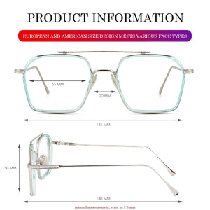 Dervin Blue Light Blocking Glasses Gaming Filter Transparent Hexagon Eyeglasses for Eye Protection Men Women, Computer/Tablet/Laptop/Mobile/TV, Anti-blue & Anti eyestrain - Dervin