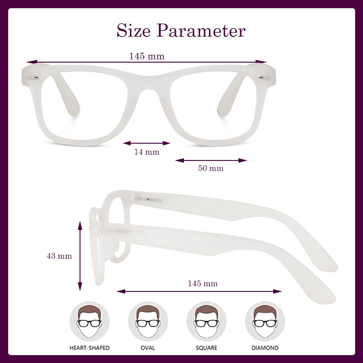 Dervin Clear Lens Square Sunglasses/Frames for Men and Women - Dervin