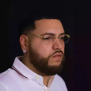 Dervin Leopard Decorated Arms Rimless Rectangle Sunglasses for Men and Women - Dervin