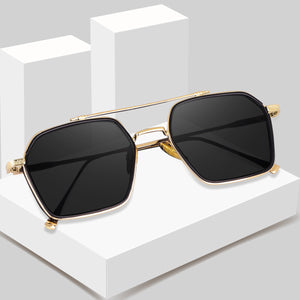 Dervin UV Protected Full Rim Hexagonal Polygon Sunglasses for Men - Dervin