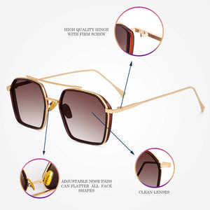 Dervin UV Protected Full Rim Hexagonal Polygon Sunglasses for Men - Dervin