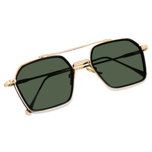 Dervin UV Protected Full Rim Hexagonal Polygon Sunglasses for Men - Dervin