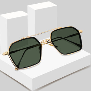 Dervin UV Protected Full Rim Hexagonal Polygon Sunglasses for Men - Dervin