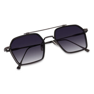 Dervin UV Protected Full Rim Hexagonal Polygon Sunglasses for Men - Dervin