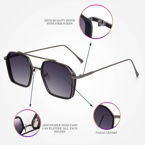 Dervin UV Protected Full Rim Hexagonal Polygon Sunglasses for Men - Dervin