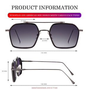 Dervin UV Protected Full Rim Hexagonal Polygon Sunglasses for Men - Dervin