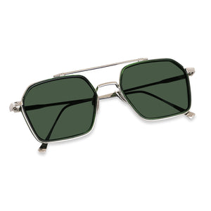 Dervin UV Protected Full Rim Hexagonal Polygon Sunglasses for Men - Dervin