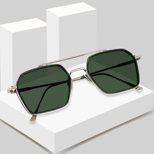 Dervin UV Protected Full Rim Hexagonal Polygon Sunglasses for Men - Dervin