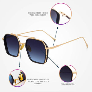 Dervin UV Protected Full Rim Hexagonal Polygon Sunglasses for Men - Dervin