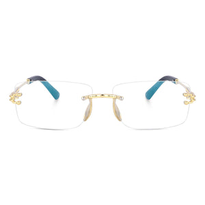 Dervin UV Protected Retro Rectangular Rimless Sunglasses for Men and Women - Dervin