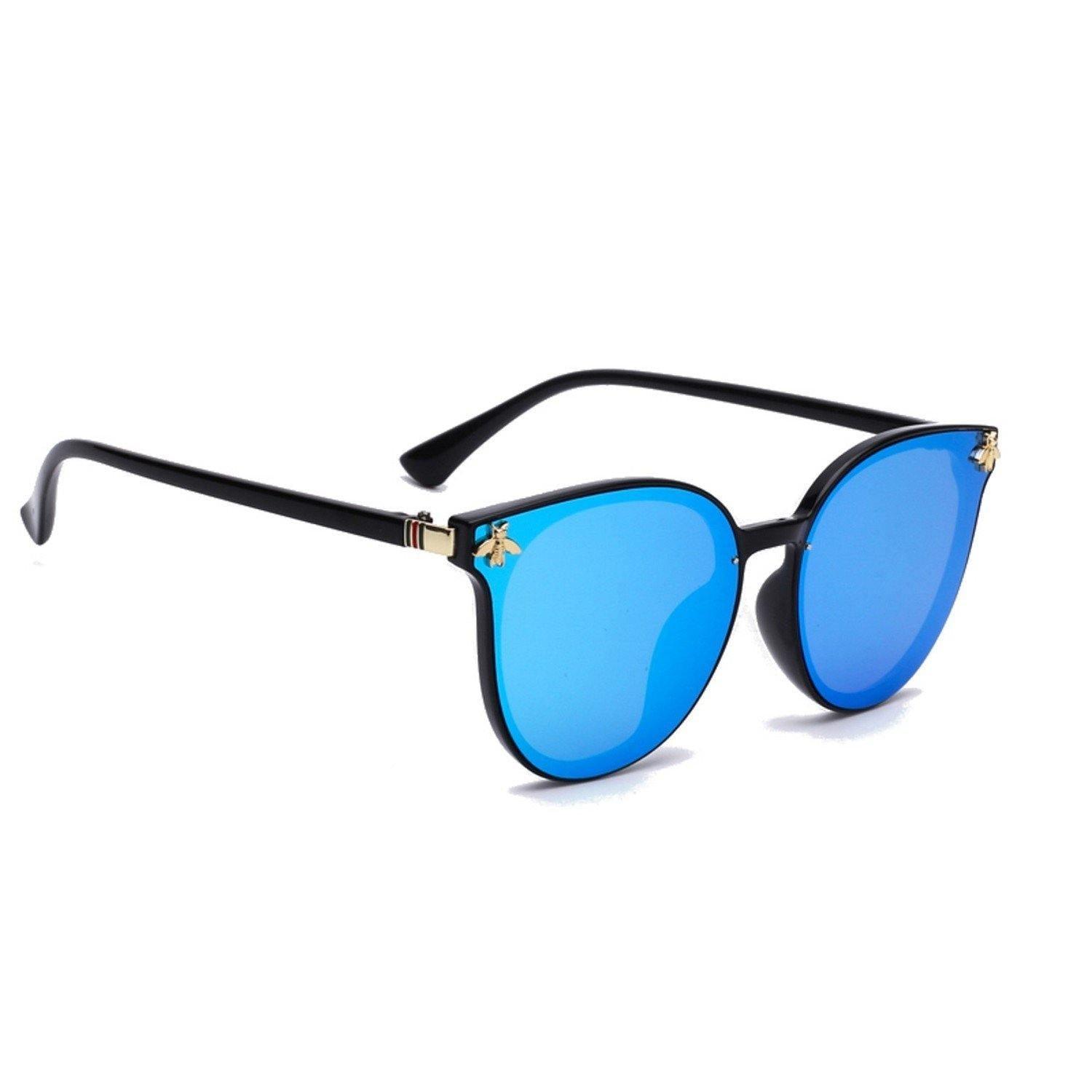 Dervin Cat Eye Women's Oversized Sunglasses (Blue) - Dervin