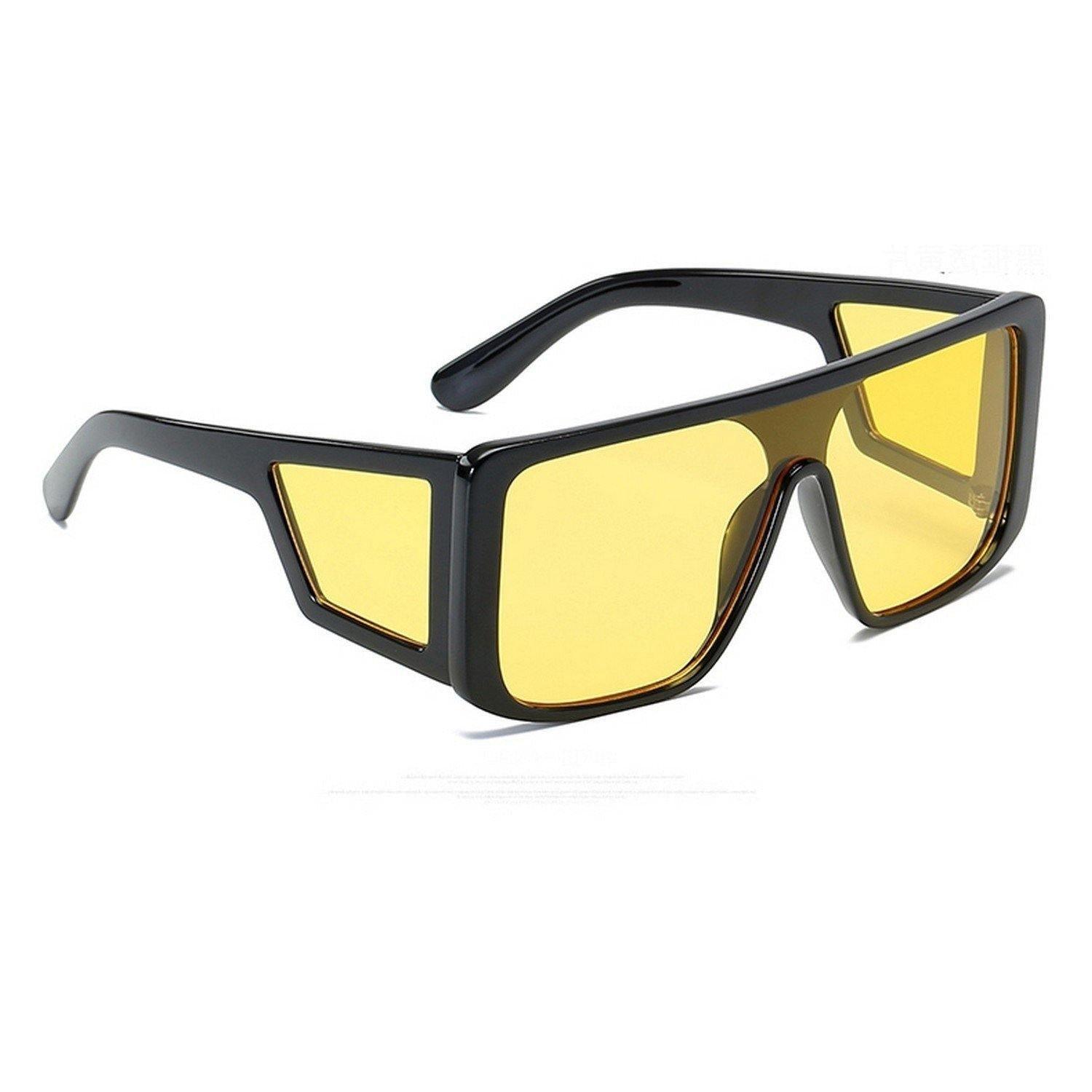 Dervin Shahid Kapoor, Sahil Khan Inspired Oversized Unisex Square Sunglasses (Yellow) - Dervin