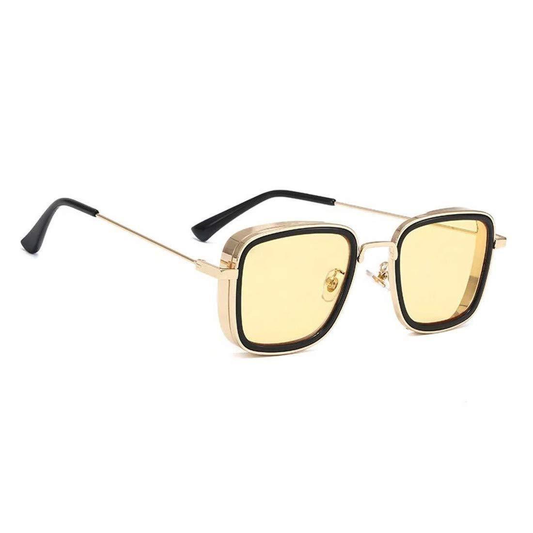 Dervin Kabir Singh Inspired Lightweight Unisex Square Sunglasses (Gold-Yellow) - Dervin