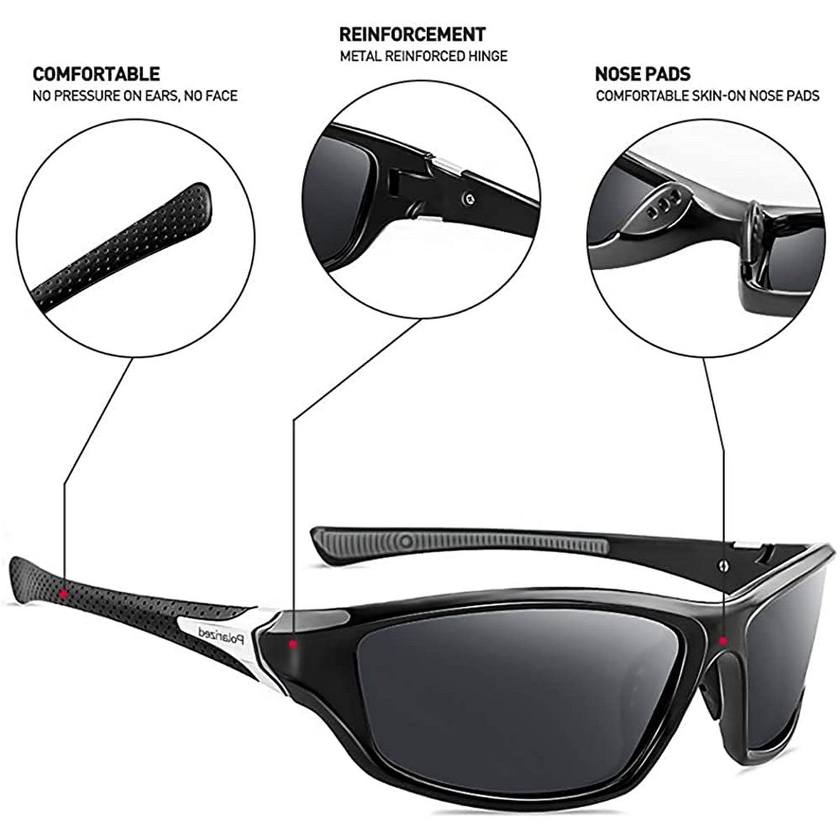 Buy Dervin UV Protected Polarized Sports Sunglasses for Men Driving Cycling  Fishing Cricket Sunglasses (Black) Online at Best Prices in India - JioMart.