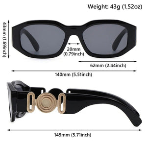 UV Protected Retro Rectangular Sunglasses for Men & Women - Dervin