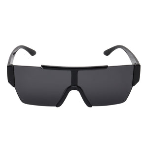 Dervin Men's Rectangular Sunglasses Black Frame, Black Lens - Dervin