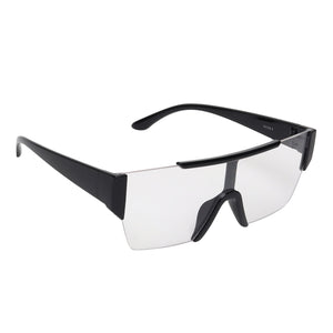 Dervin Men's Rectangular Sunglasses Black Frame, Black Lens - Dervin