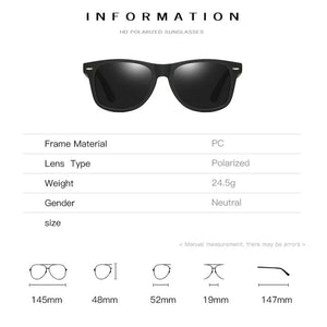 Dervin UV 400 and Polarized Rectangular Sunglasses for Men & Women (Black) - Dervin